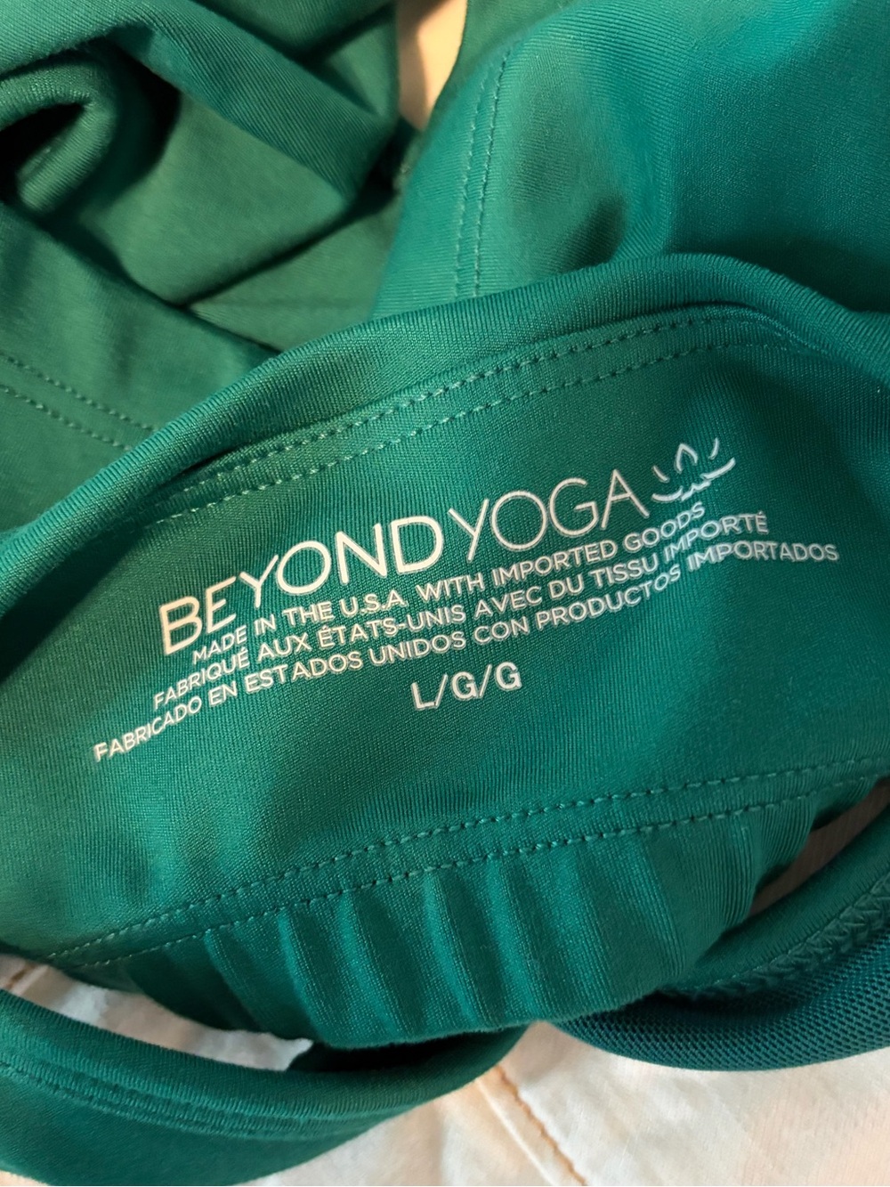 Beyond Yoga Power Beyond Strive Cropped Tank in Meadow Green - Size Large - Picture 7 of 7